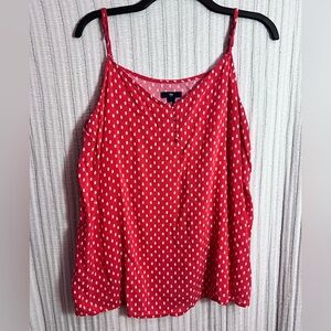 GAP Coral and White Polka Dot Camisole